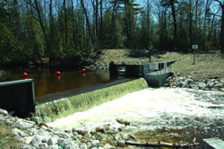 Sea lamprey barrier on Carp Lake outlet.